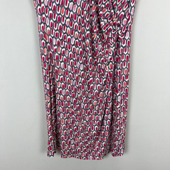 Nic+Zoe Dress XL Pink Geometric Gathered Waist Twist Stretch Knit Sleeveless - Picture 5 of 10